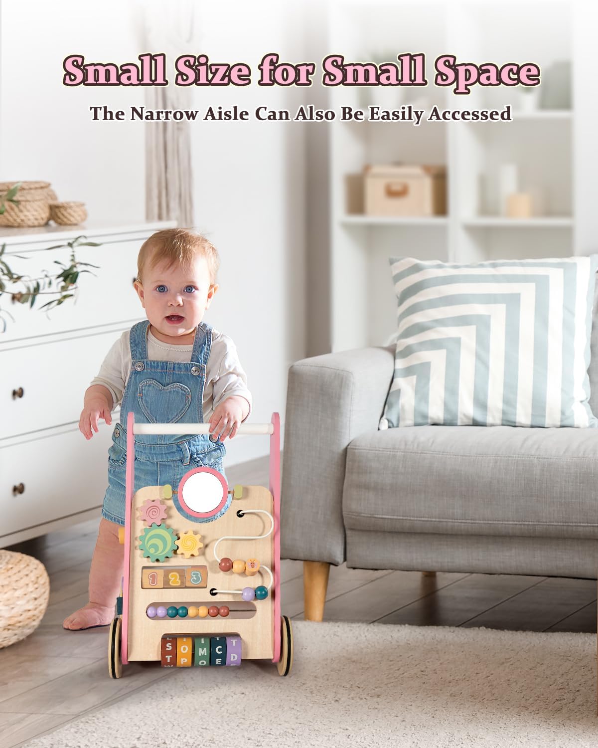 LOL-FUN compact push walker fits small spaces in apartments.