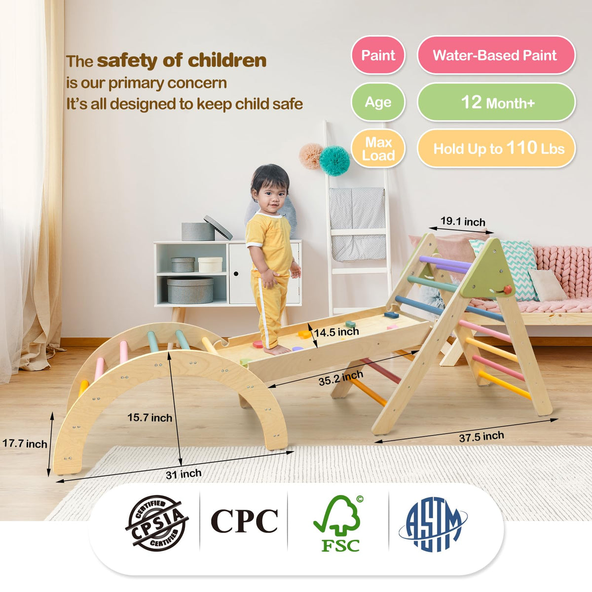 LOL-FUN Pikler triangle development—supports strength and early social play with peers