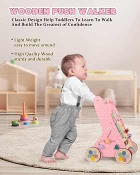 LOL-FUN soft color wooden construction protects the baby’s vision during exploration.