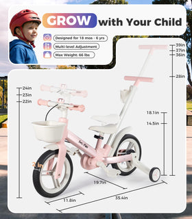 LOL-FUN 6-in-1 bike in use outdoors with child.