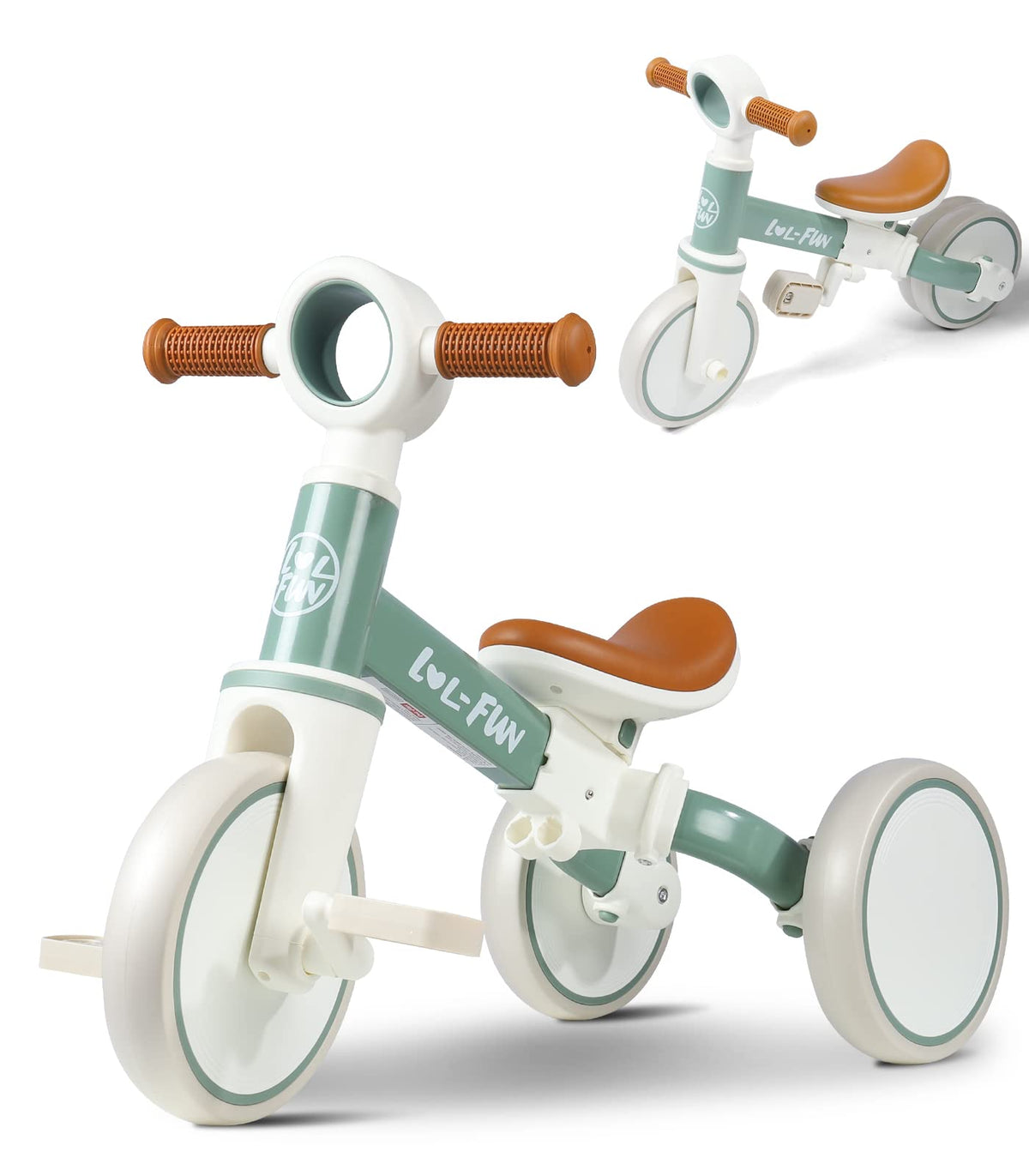 LOL-FUN tricycle toddler ride mode supports early mobility indoors