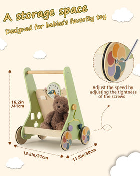 LOL-FUN wooden baby walker bead maze panel promotes fine motor play and focus.