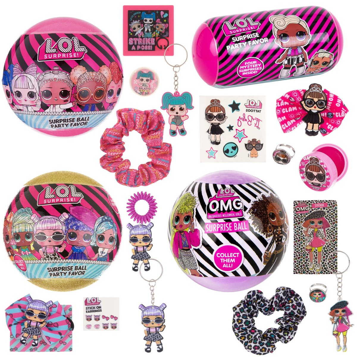 L.O.L. Surprise! 4-pack unboxing with colorful surprise balls for party favors