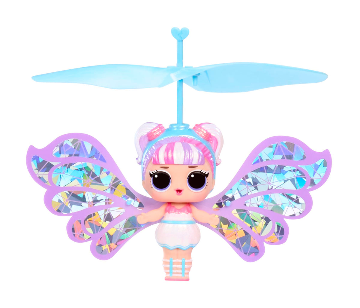 LOL Surprise Magic Flyers Fairies Tots rechargeable power enables repeated magical launches.
