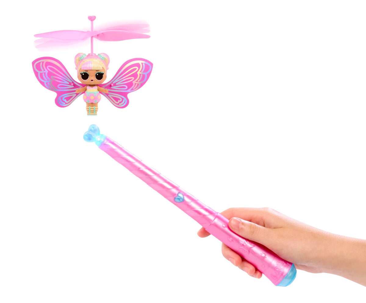 LOL Surprise Magic Flyers Fairies Tots launch from the blossom ball for dramatic action.