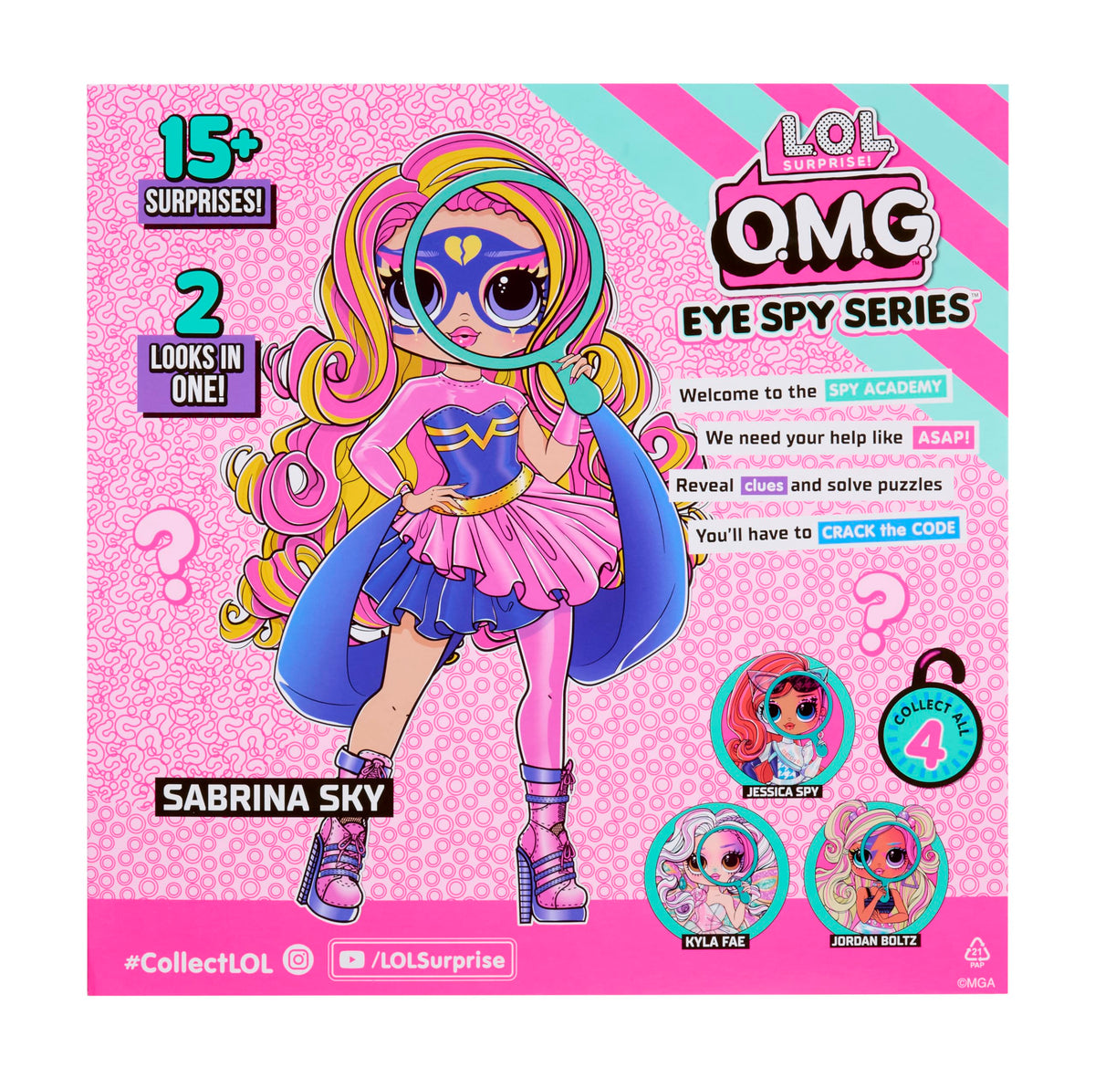 L.O.L. Surprise! OMG Eye Spy four style options Spy Superhero Fairy Rockstar