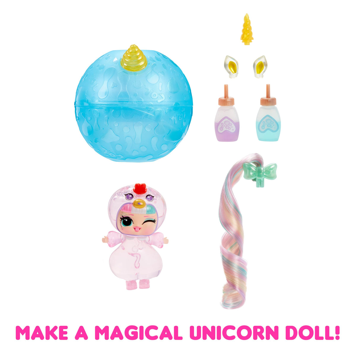 L.O.L. Surprise! Tots Unicorn Tot featuring bubbly interior for magical play.