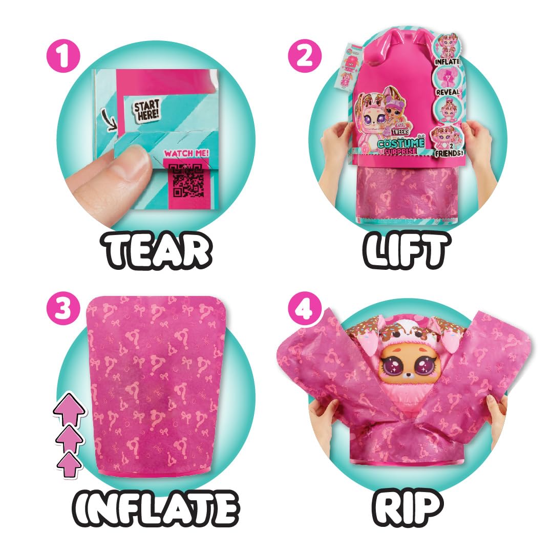 L.O.L. Surprise Tweens unboxing-packaging shows the reveals and surprise layers for curious kids.