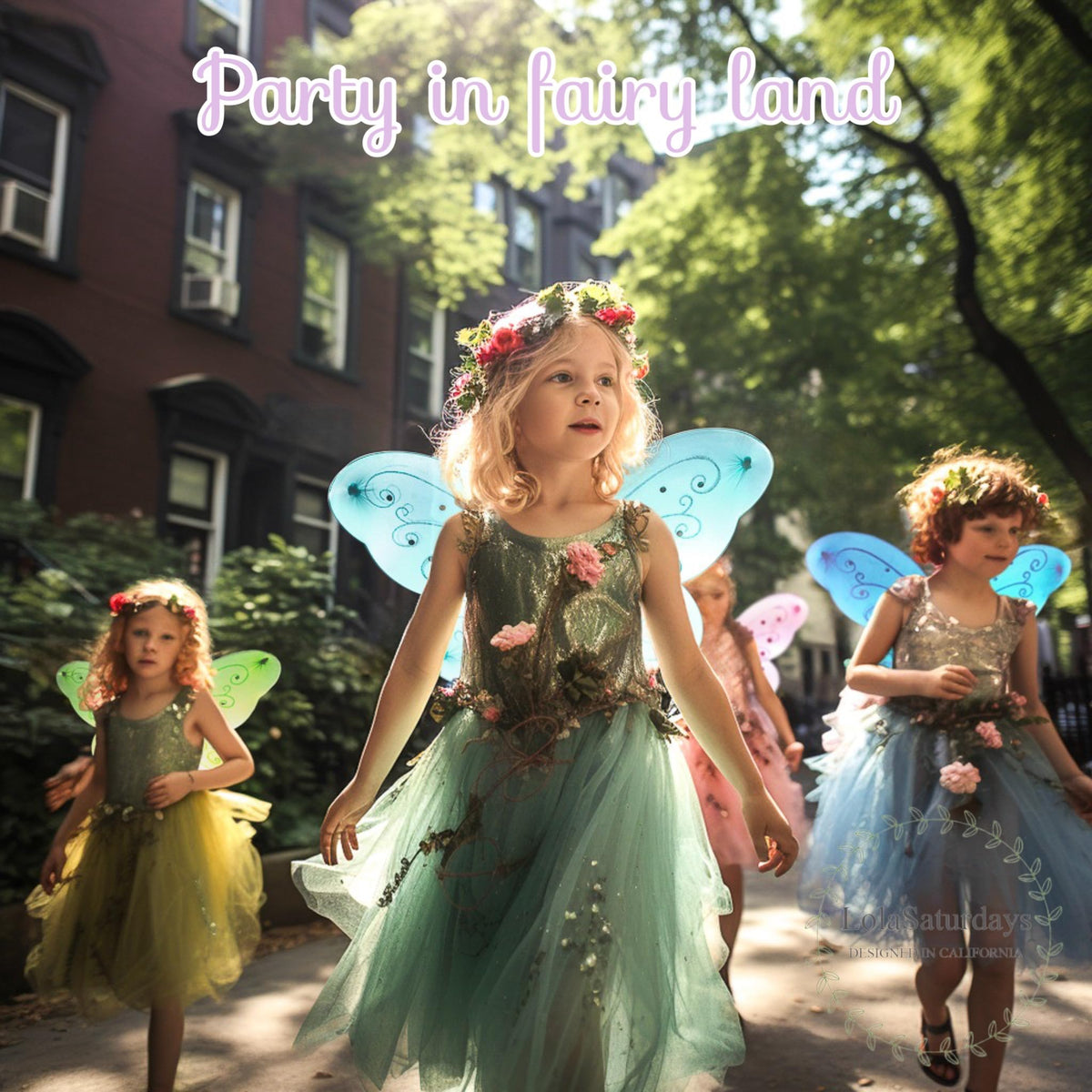 LolaSaturdays Fairy Wings hot pink set with glitter accents