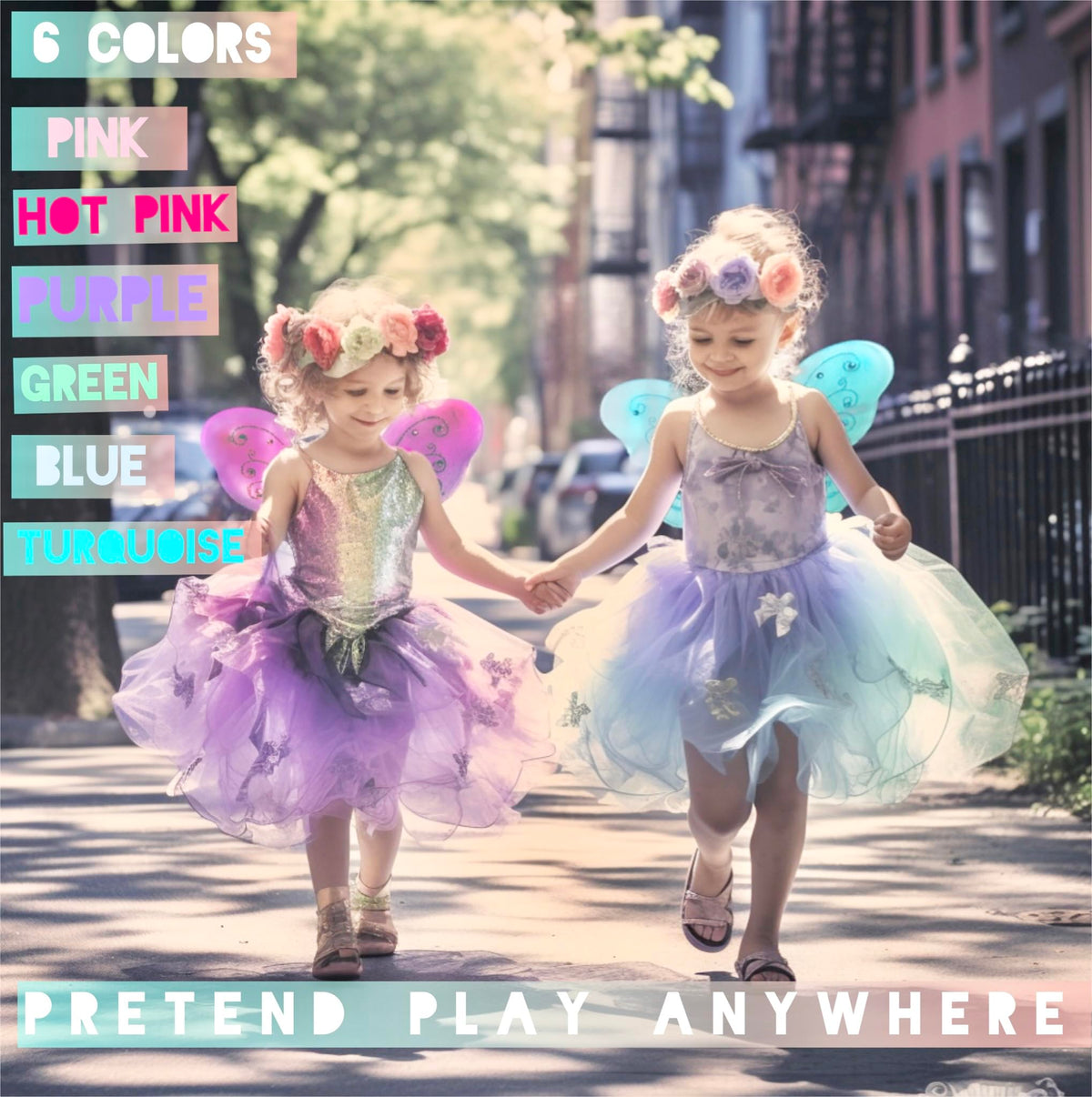 LOLASATURDAYS hot pink fairy wings brighten any costume playdate.