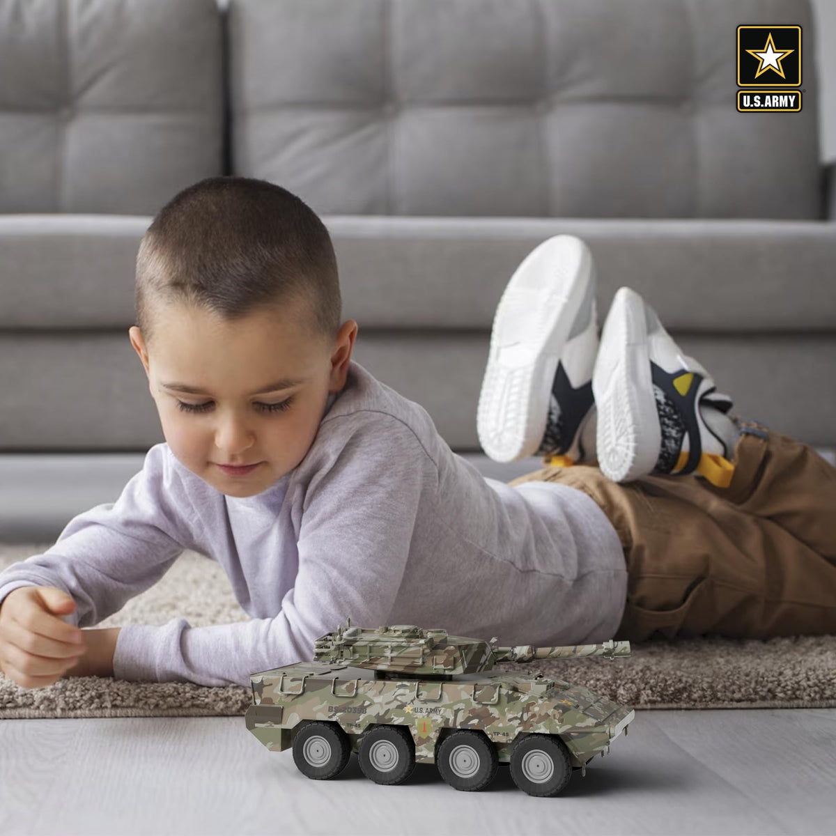 Lollipop Battle Stryker top view, realistic military styling for storytelling play.