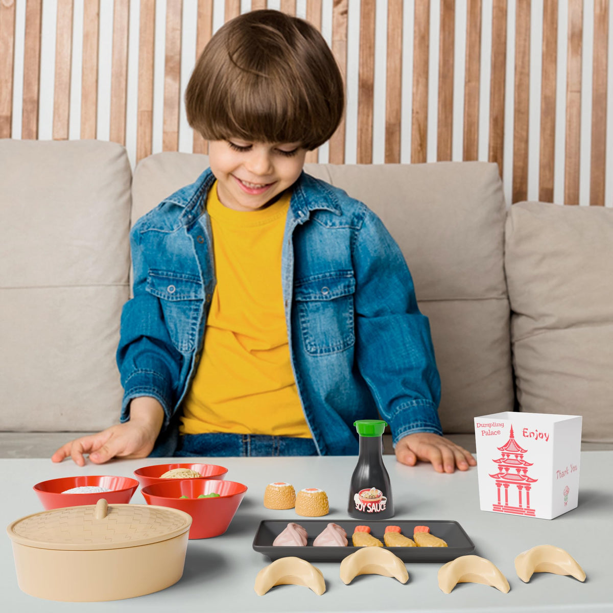 Lollipop Dumpling Palace kitchen set presents a complete pretend chef station for kids.