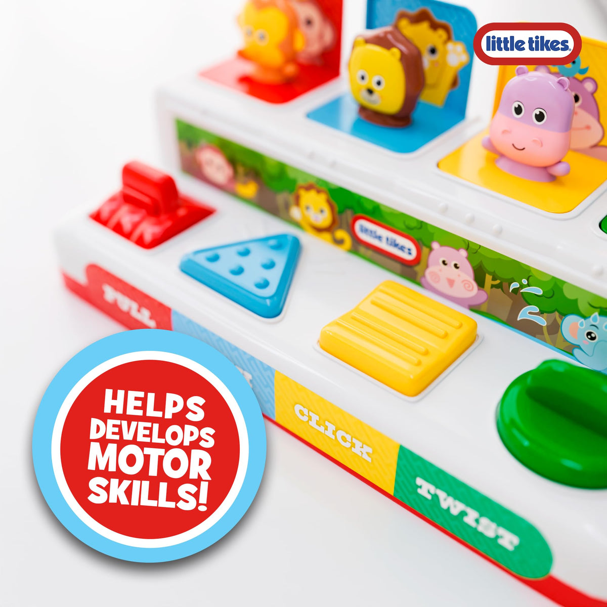 Lollipop Little Tikes Pop and Play Pals pop-up action invites active indoor play.
