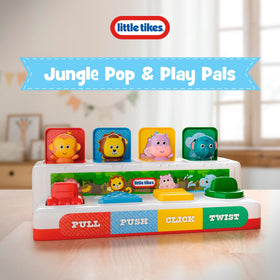 Lollipop Little Tikes Pop and Play Pals push action supports hand-eye coordination.