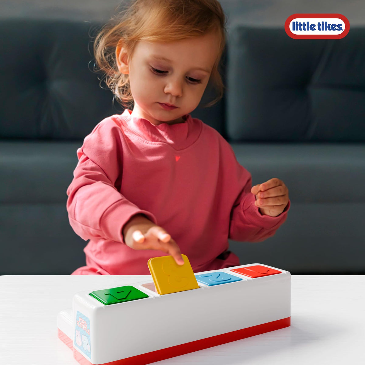 Lollipop Little Tikes Pop and Play Pals twist action enhances dexterity and problem solving.