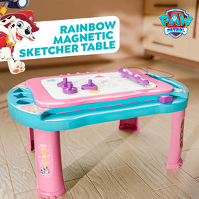 Lollipop Paw Patrol board stores stamps, shapes, and pen for easy access.