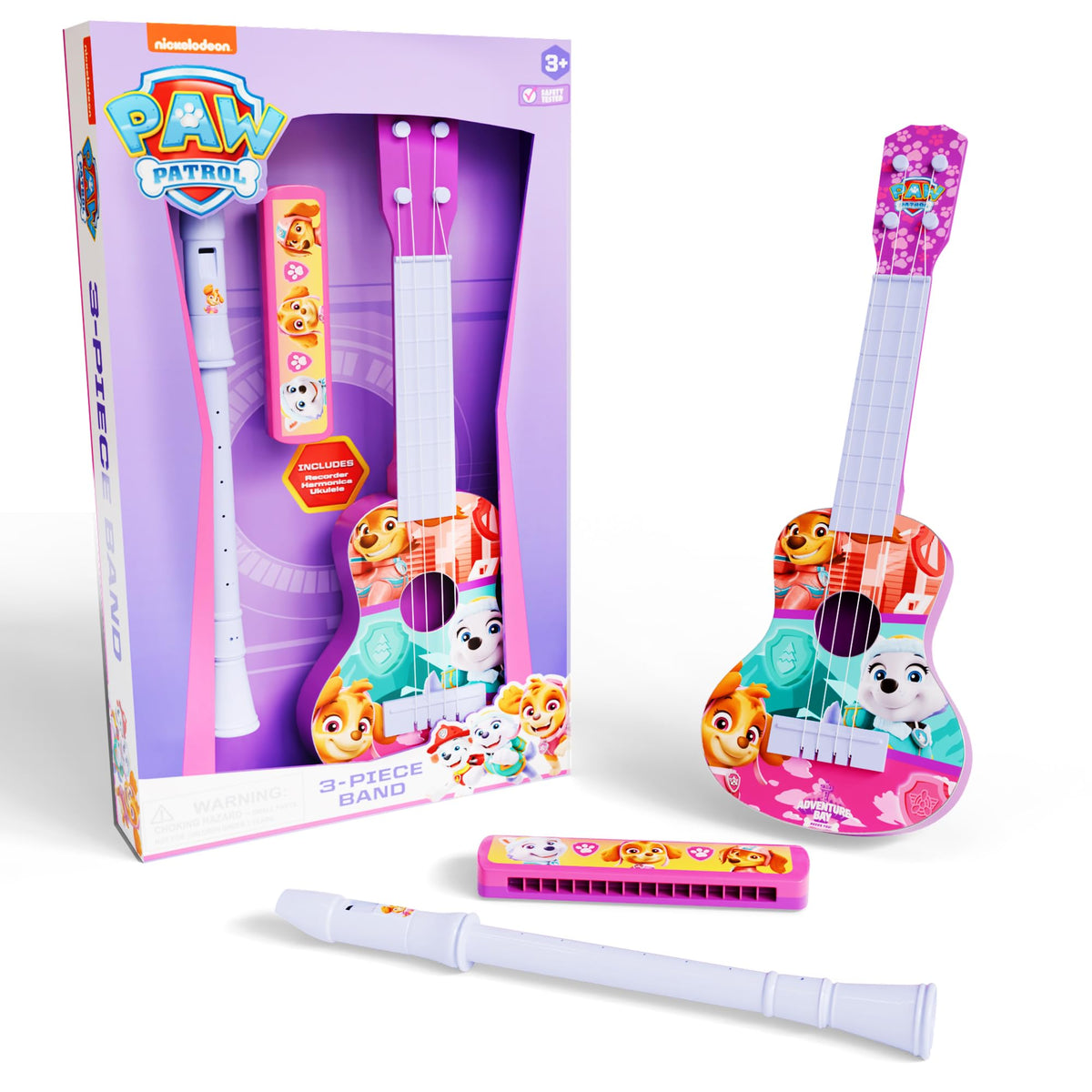 Lollipop Paw Patrol Trio harmonica; kid-friendly instrument for early musical exploration.