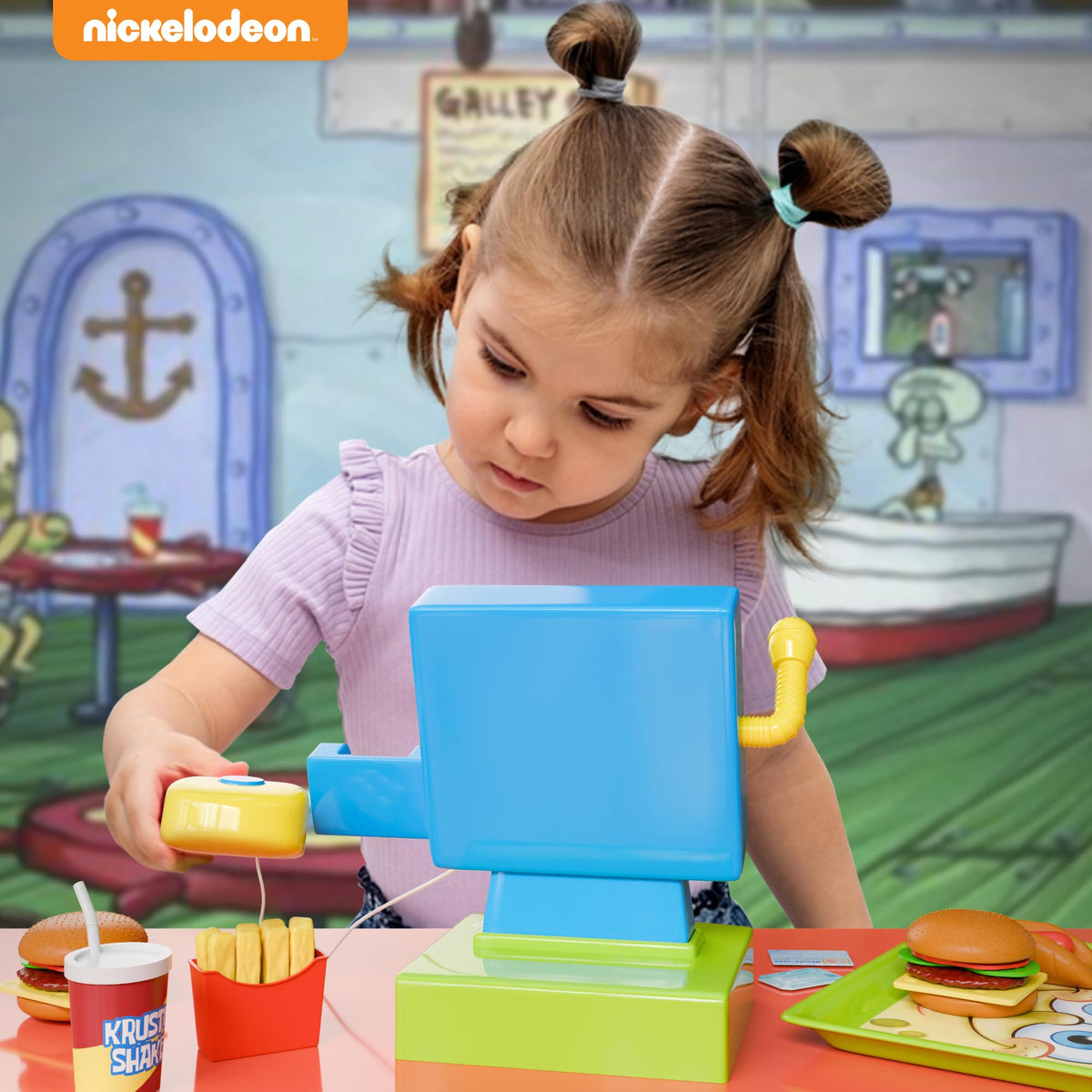 Lollipop SpongeBob french fries provide colorful detail for visual pretend dining scenes