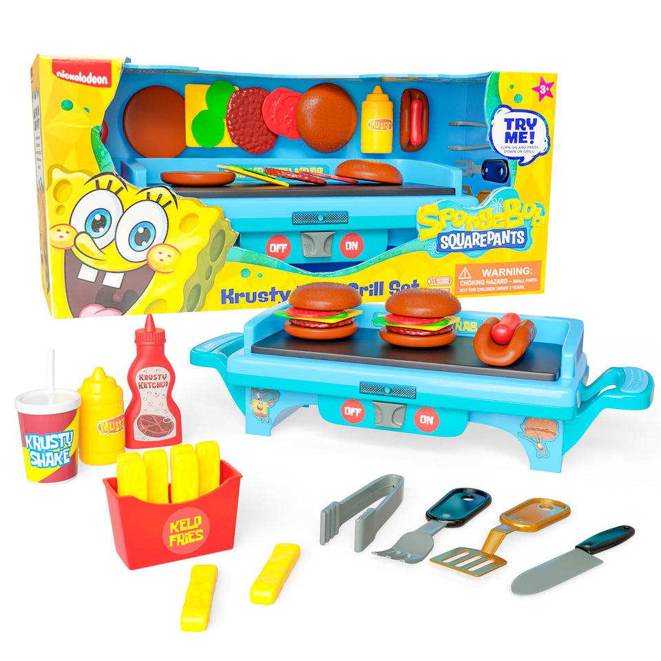 Lollipop Spongebob Grill Playset front view with pretend grill for imaginative cooking