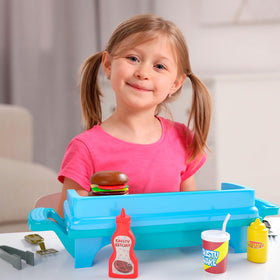 Lollipop Spongebob Grill Playset encourages cooperative play among siblings during kitchen adventures