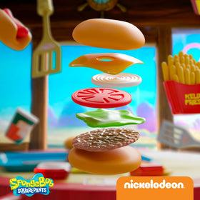Lollipop SpongeBob Kids Kitchen Playset Burger ingredients for assembly play