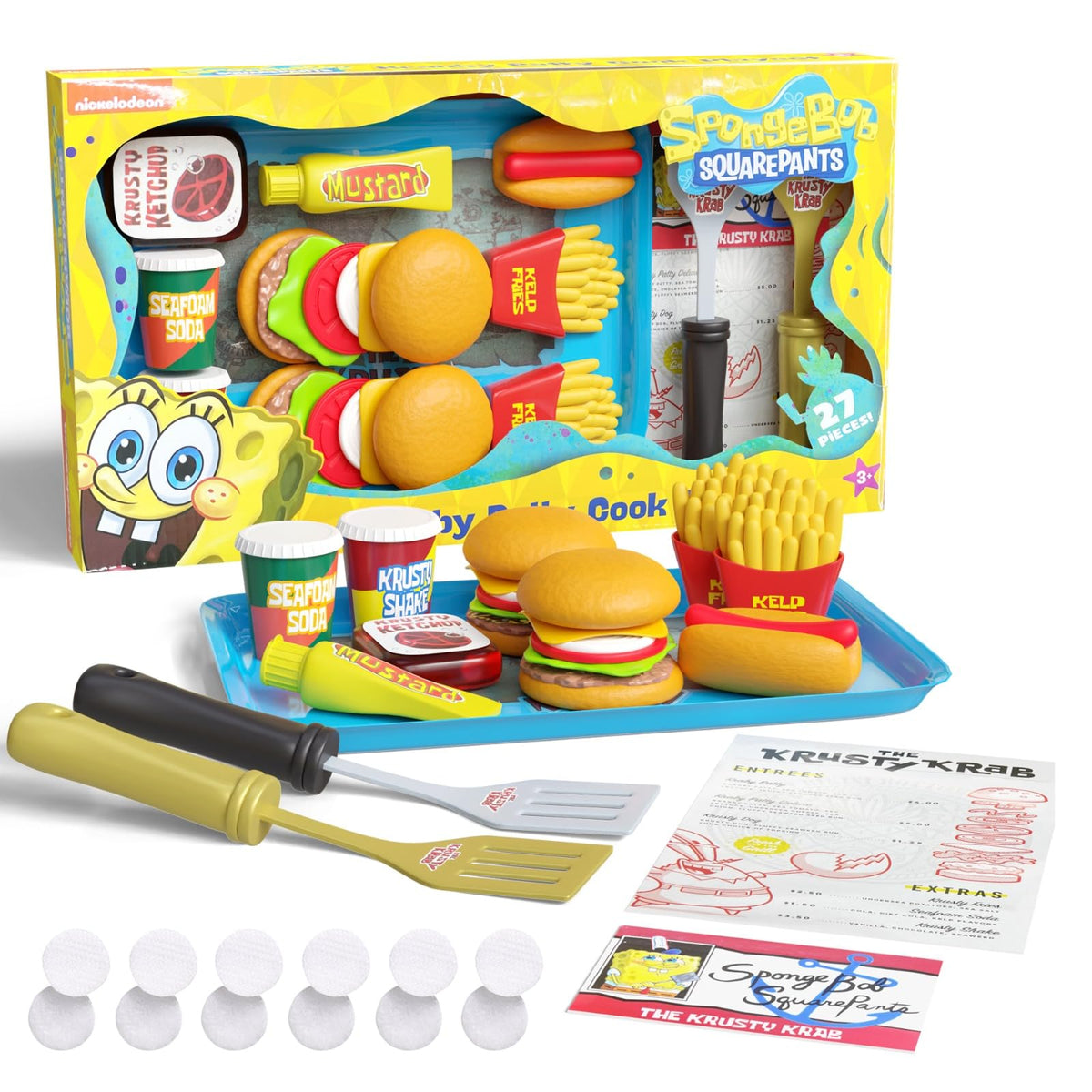 Lollipop SpongeBob Kids Kitchen Playset Krusty Krab Tray for imaginative pretend cooking