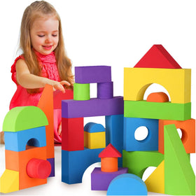 LOLO TOYS giant foam blocks set for stackable play and fine motor practice.