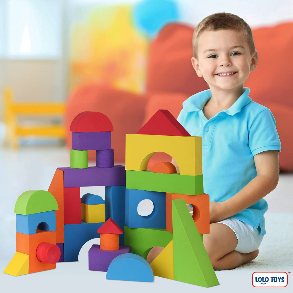 LOLO TOYS toddler-friendly blocks support hand-eye coordination during play.