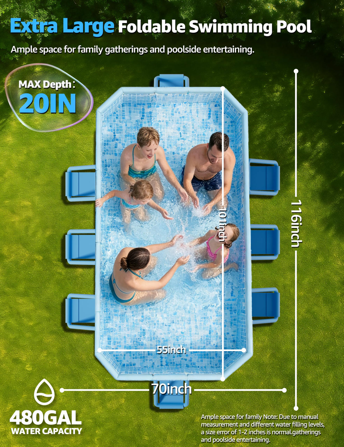 LOMOTIVE pool with metal frame demonstrates stable support