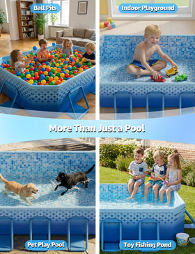 LOMOTIVE pool in backyard ready to use without inflating