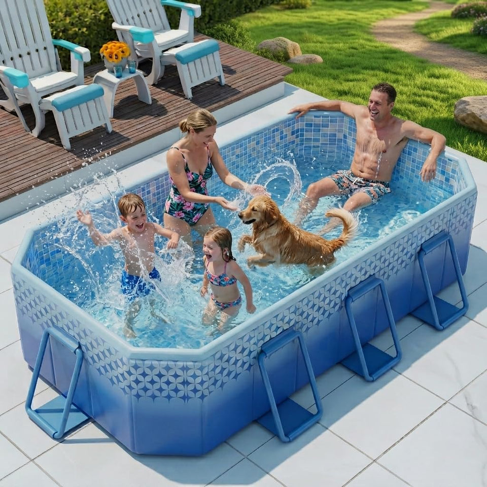 LOMOTIVE pool unfolded layout for quick setup and family fun