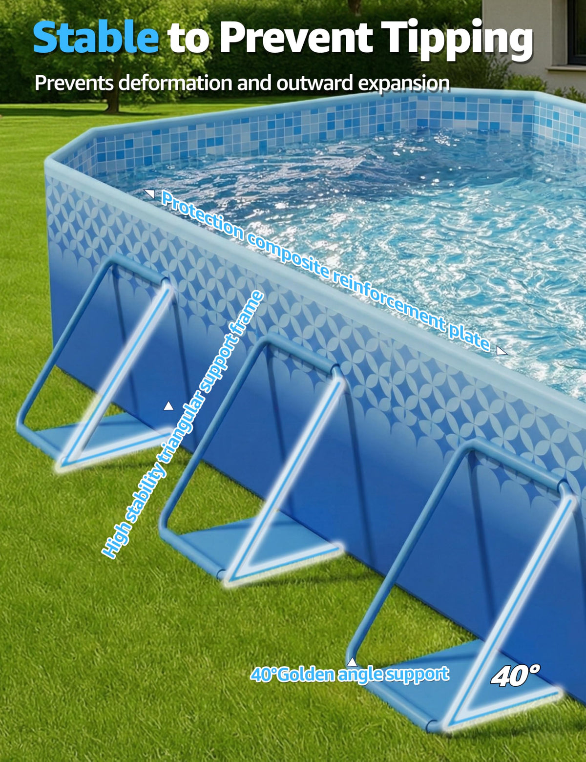 LOMOTIVE pool water-filled backyard scene for cooling and recreation