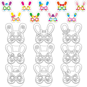 Lonfliness Easter masks collection with blank bunny outlines for coloring and festive fun.