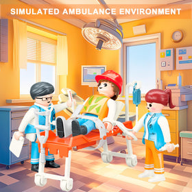 Lonfypeng ambulance toy figures set promotes cooperative pretend play.