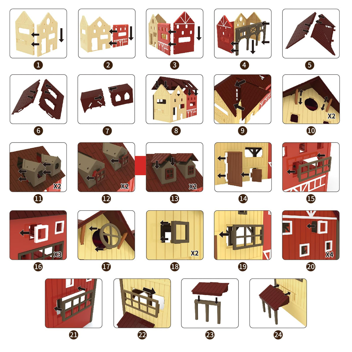Lonfypeng farm playset animals including cows, horses, pigs for life-like farm exploration.