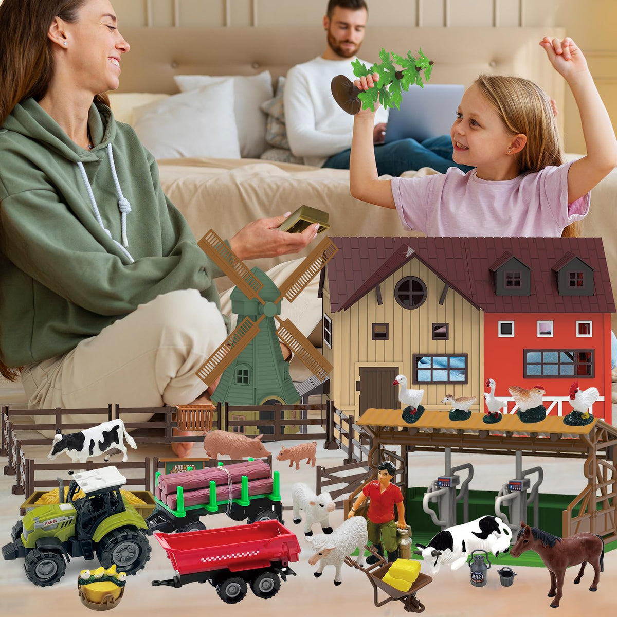 Lonfypeng milking shed and fences help children practice sequencing and organization.