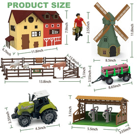 Lonfypeng farm playset tractor trailer for interactive driving pretend play.