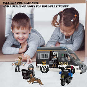 Lonfypeng police van interior with seating and prisoner cage realism