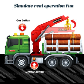 Lonfypeng timber truck crane rotation enables lifelike loading scenes during play.