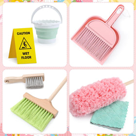 Lonico foldable bucket playset keeps supplies organized for kids' cleaning tasks.