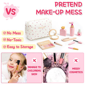 Lonico wooden brow pencil and powder for kid-friendly role-play.