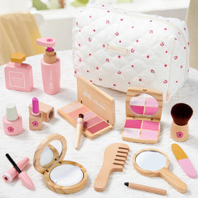 Lonico wooden makeup mirror for quick checks during pretend beauty sessions.