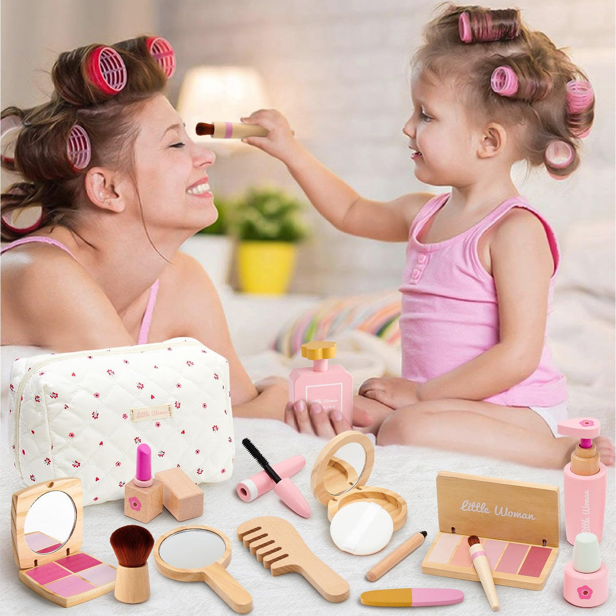 Lonico wooden nail polish and file set for neat dress-up moments.