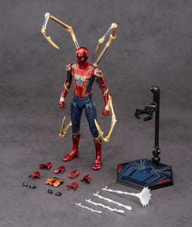 LonullyMege Iron Spider display base enables elevated aerial poses.
