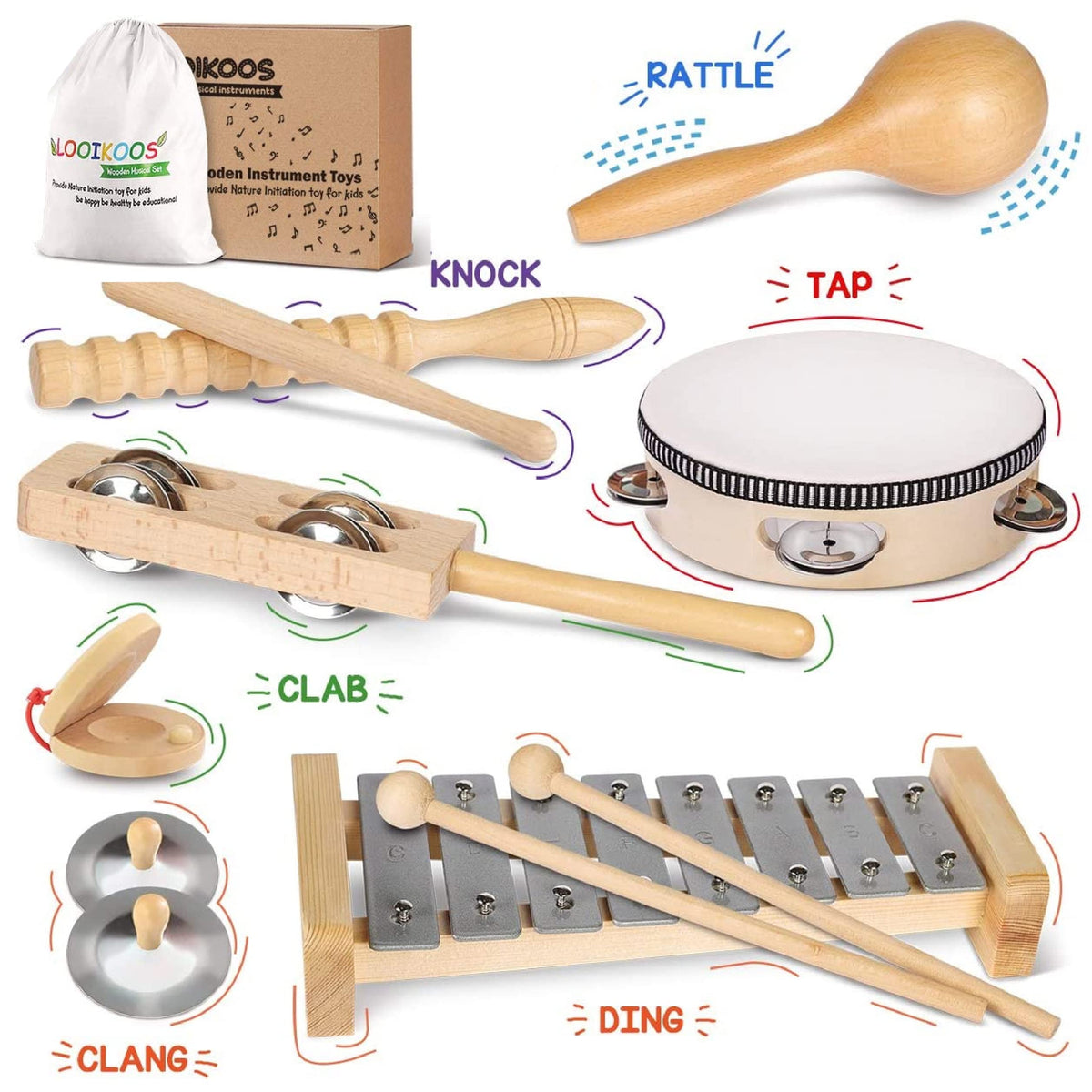 LOOIKOOS storage bag keeps wooden instruments organized and portable.