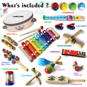LOOIKOOS Tambourine visual showing secure grip and gentle jingles for small hands