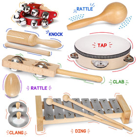 LOOIKOOS wooden beating instrument encourages coordination and musical curiosity.