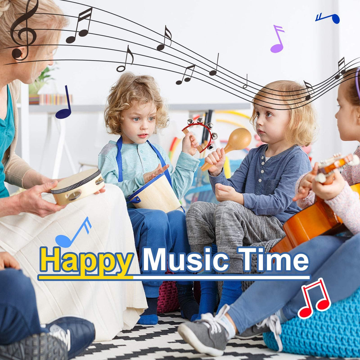 LOOIKOOS wooden maracas deliver bright sounds for early rhythm learning