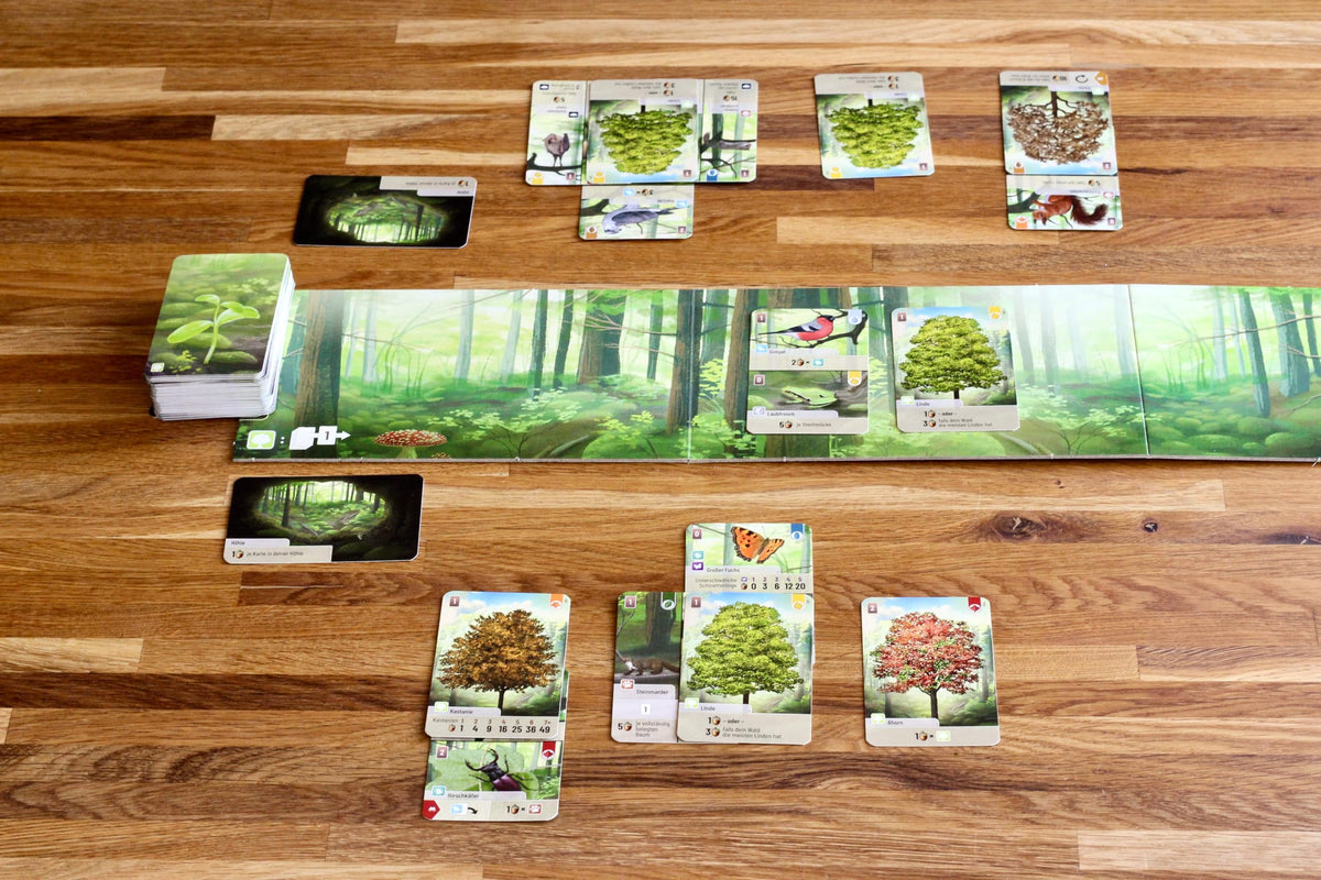 Lookout Forest Shuffle animal cards illustrate wildlife needs for thoughtful pairing.