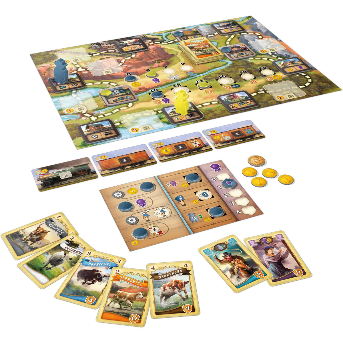 Lookout Great Western Trail El Paso cotton game board keeps play portable on trips.
